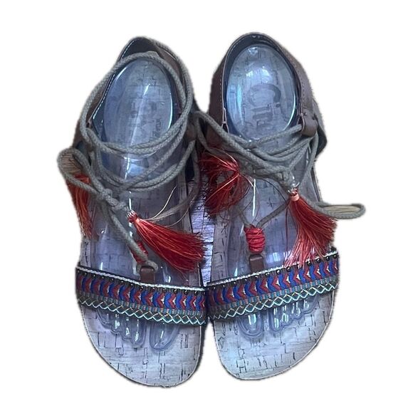 Circus Sam Edelman Kerri Tassel Gladiator Sandals Size 8 - Picture 1 of 10